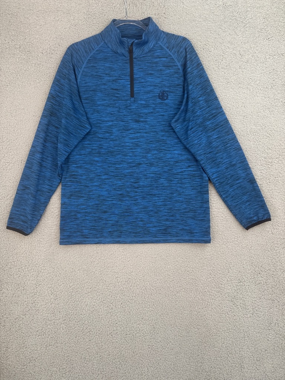 G/FORE quarter zip Mens medium Blue Space-Dye performance long sleeve Golf shirt